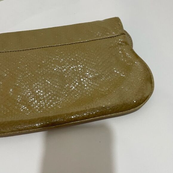 TORY BURCH Solid Tan Leather Clutch Bag Purse - Picture 9 of 14